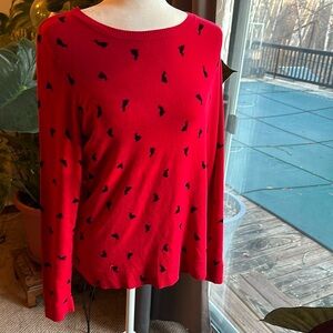 Super cute!! Bass women’s medium sweater red with little bunnies!